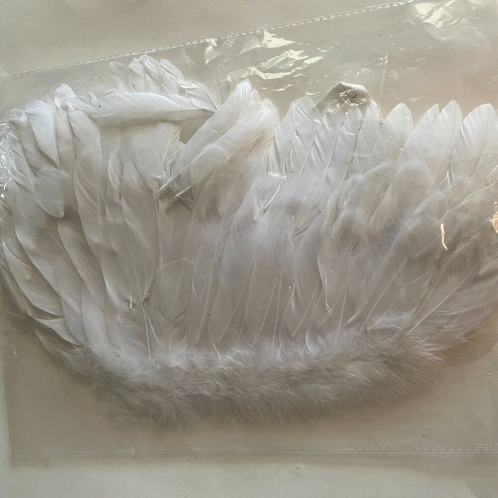 White Feather Angel Wings Costume Accessory